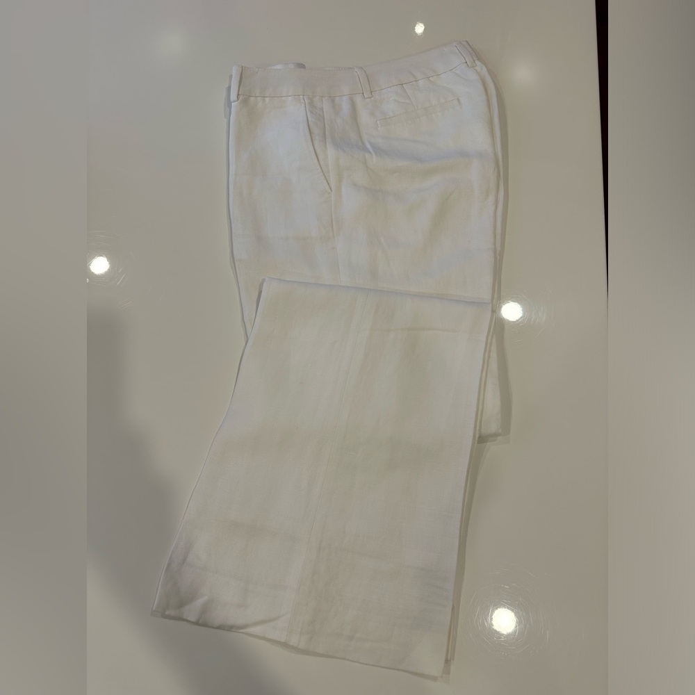 White linen trousers